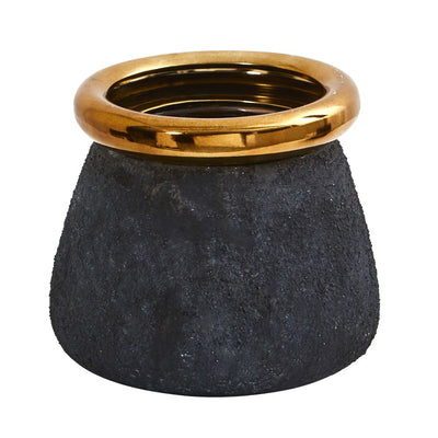 10” Stone Planter with Bronze Rim Default Title