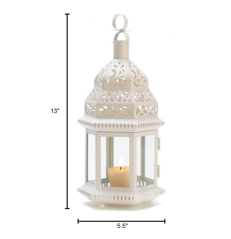 WHITE MOROCCAN STYLE LANTERN Default Title