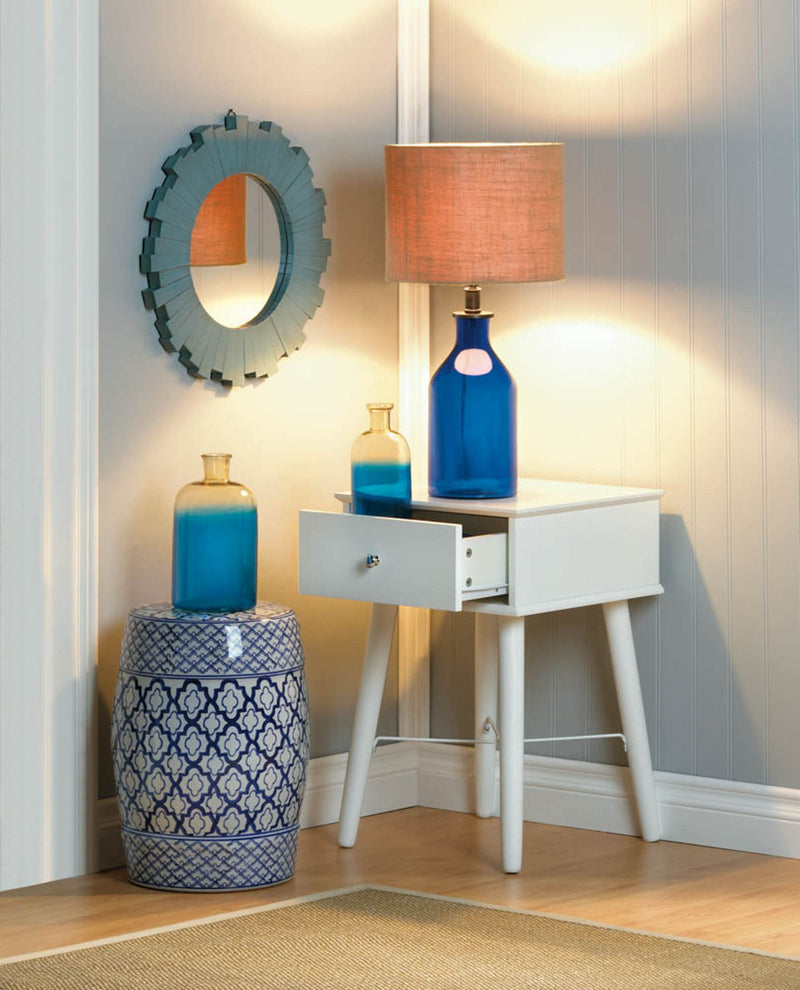 BLUE AND WHITE CERAMIC DECORATIVE STOOL Default Title