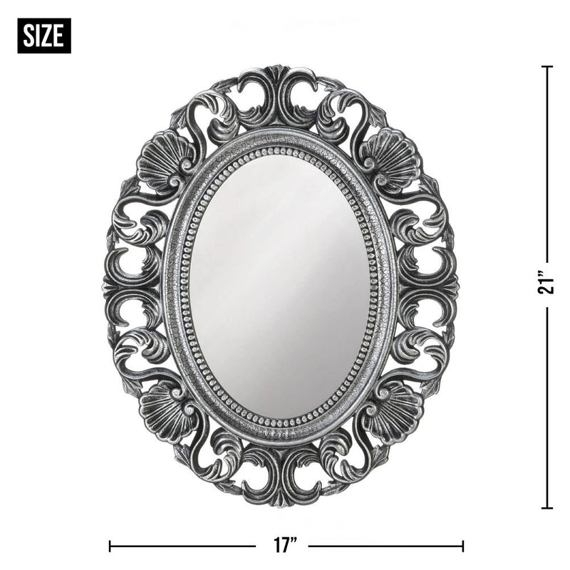 SILVER SCALLOP WALL MIRROR Default Title