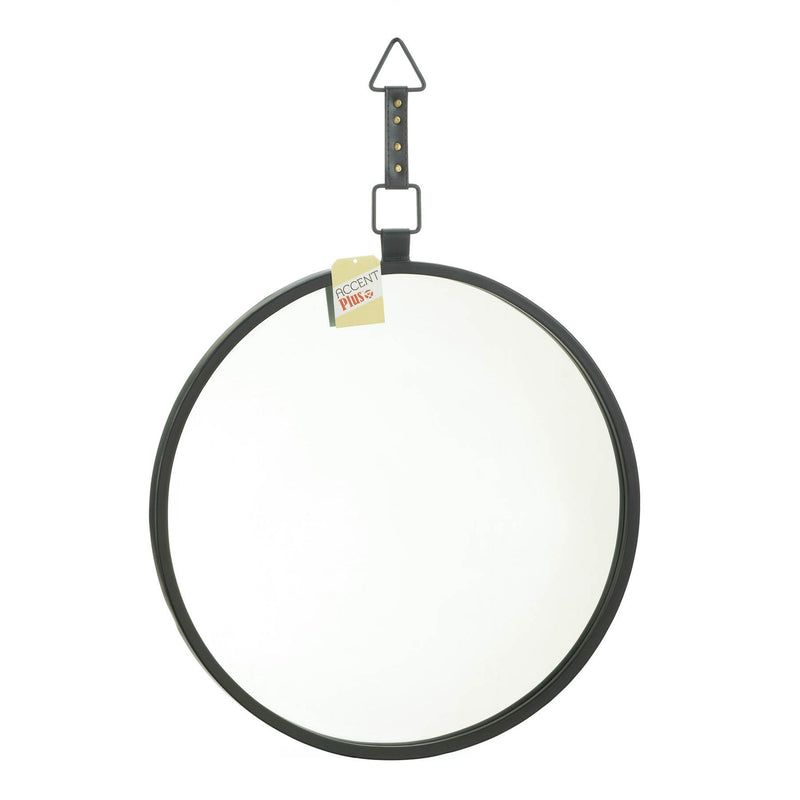 ROUND MIRROR WITH LEATHER STRAP Default Title