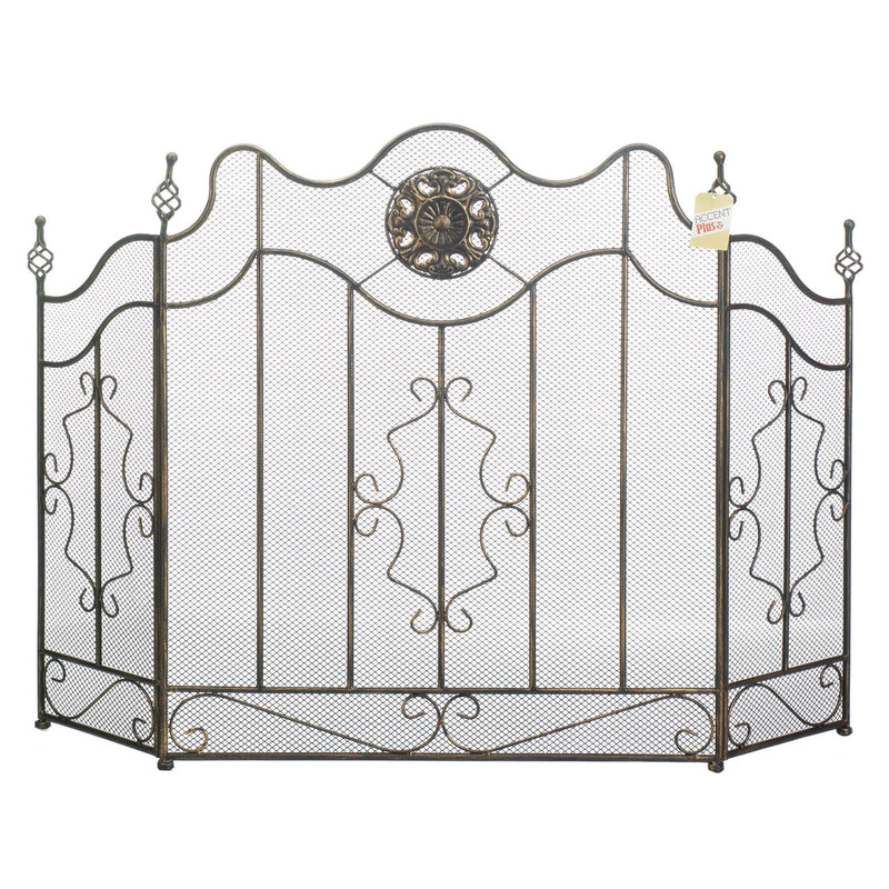VICTORIAN BLACK FIREPLACE SCREEN Default Title