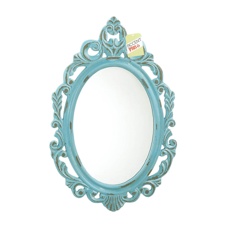 DISTRESSED BABY BLUE WALL MIRROR Default Title