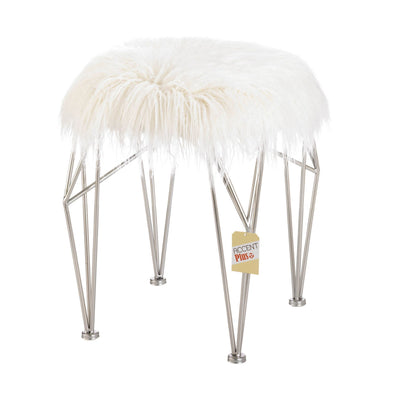 FUR STOOL WITH PRISM LEGS Default Title