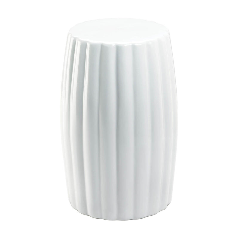 GLOSSY WHITE CERAMIC STOOL Default Title