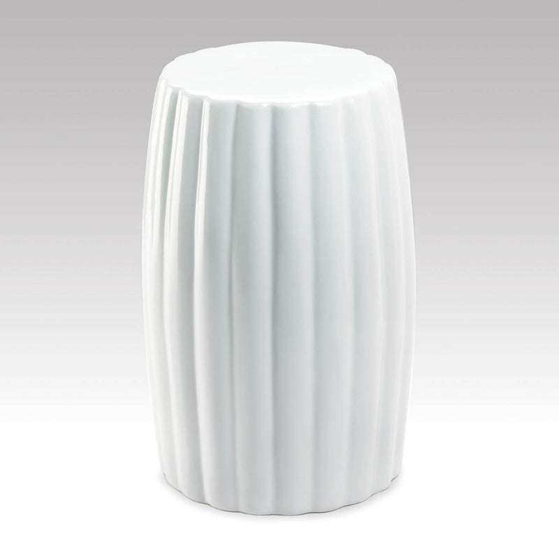 GLOSSY WHITE CERAMIC STOOL Default Title