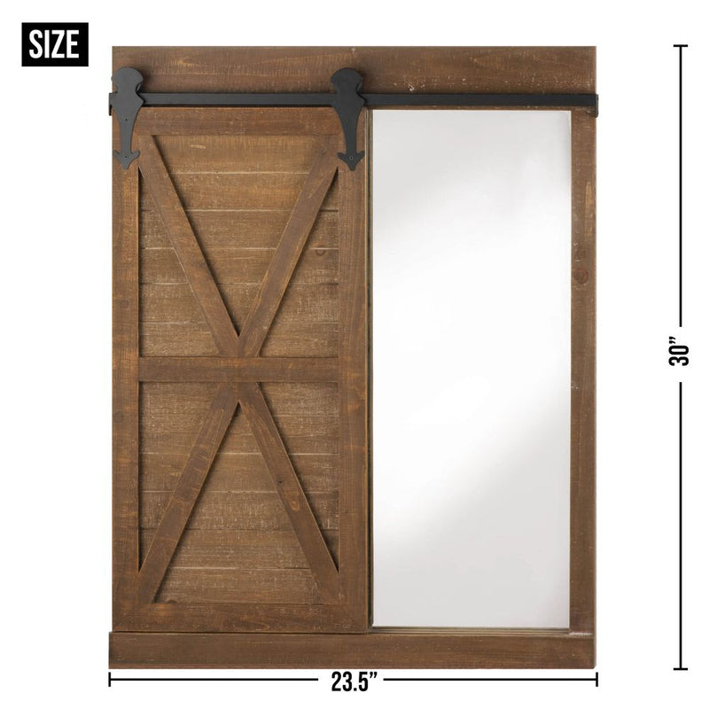 CHALKBOARD AND MIRROR WITH BARN DOOR Default Title