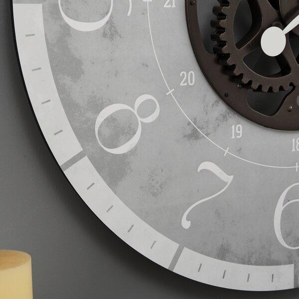 Rustic Gray Bronze Industrial FarmHome Round Oversized Wall Clock