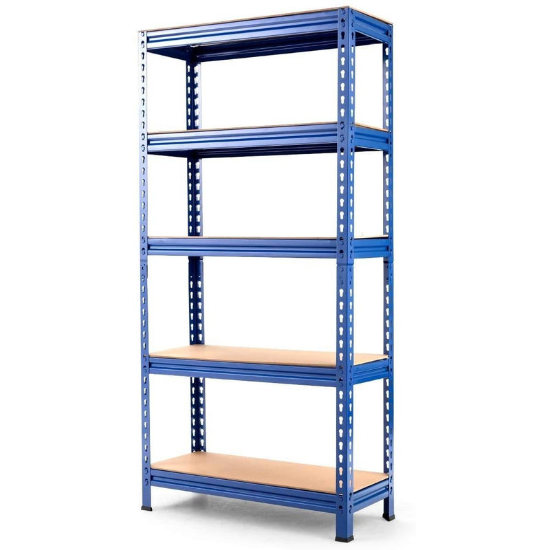 Heavy Duty 60 inch Adjustable 5-Shelf Metal Storage Rack in Navy Blue