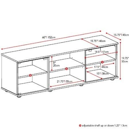 Contemporary Brown TV Stand with Glass Doors - Fits TV&