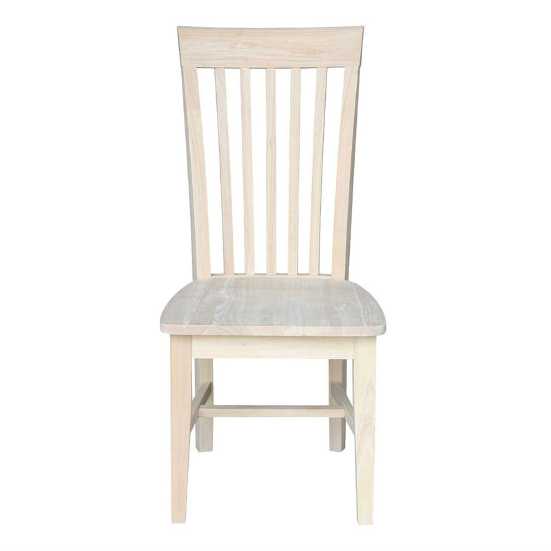 Set of 2 - Mission Style Unfinished Wood Dining Chair with High Back